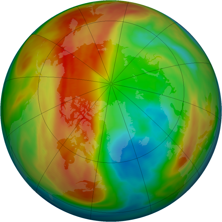 Arctic ozone map for 03 March 2005